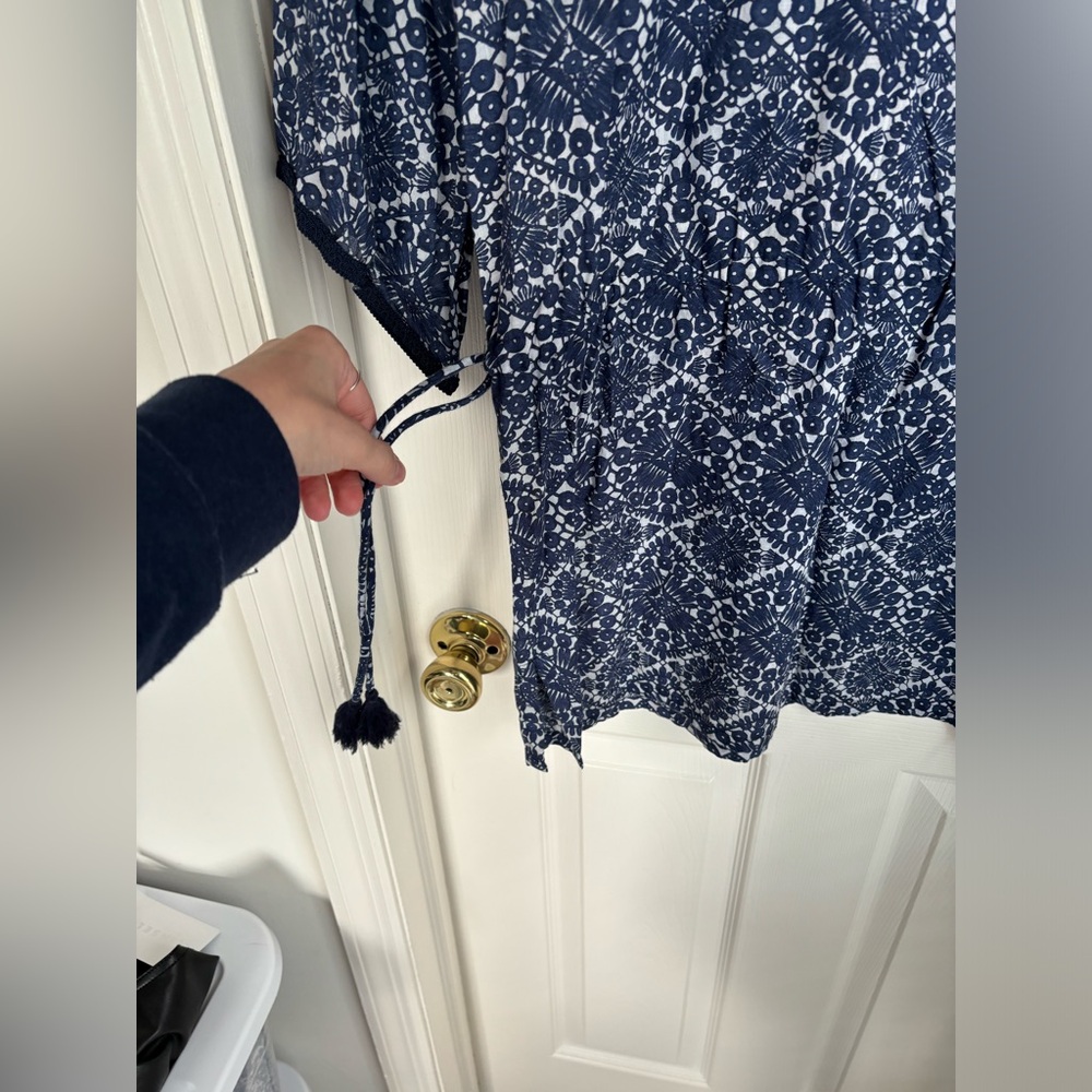 Tory Burch Navy and White Patterned Dress - Picture 9 of 15